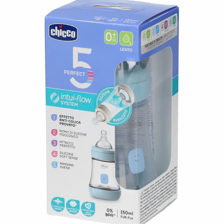 Chicco Biberon Perfect 5 Boy +0 m Flusso Lento 150 ml