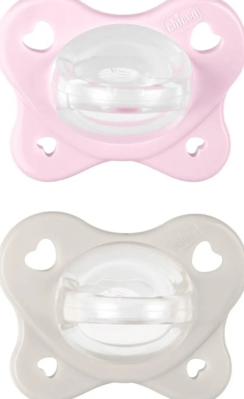 Chicco dual soft succhietto rosa 2-6 mesi 2 pezzi