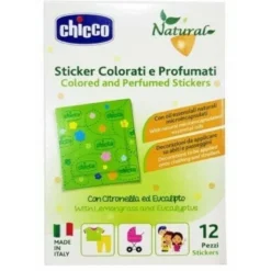 Chicco Natural Sticker Colorati e Profumati Alla Citronella Ed Eucalipto 12 Pezzi