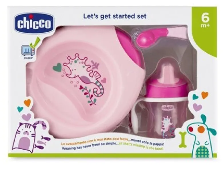 Chicco set pappa 6m+ rosa con cucchiaio rosa