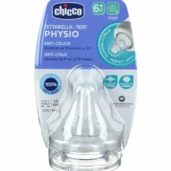 Chicco Tettarella Perfect5 Anti-Colica Silicone Flusso Pappa +6m 2 Pezzi