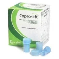 Copro-Kit Contenitore Feci Uso Veterinario 50 Provette Monouso