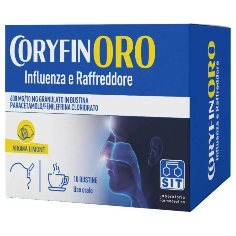 Coryfinoro Influenza e Raffreddore 600mg+10mg 10 Bustine