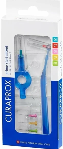Curaprox cps prime start mixed pack with cps 06 -011 +uhs 409 + uhs 470 blue holders + caps