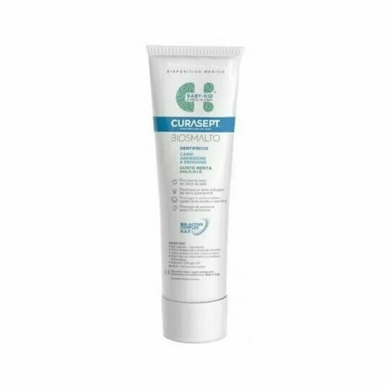 Curasept Biosmalto Baby-Kid Dentifricio Gusto Menta 50 ml