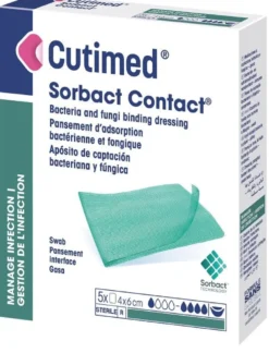 Cutimed Sorbact Contact Medicazione Idrofobica 4x6cm 5 Pezzi
