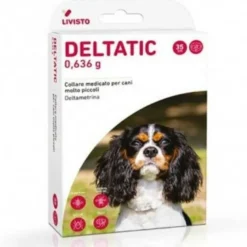 Deltatic collare medicato per cani molto piccoli - scatola di cartone con due bustine contenenti ciascuna 1 collare medicato da 35 cm per cani molto piccoli (0-5 kg)