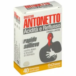 Digestivo Antonetto Acidità e Reflusso 40 Compresse Limone