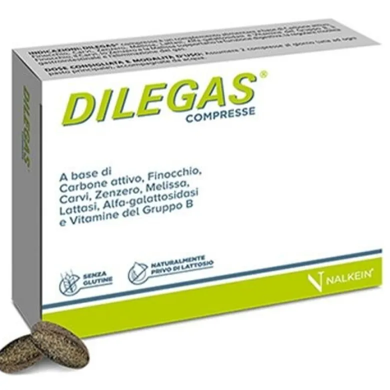 Dilegas Integratore Per L’Eliminazione Dei Gas 30 Compresse
