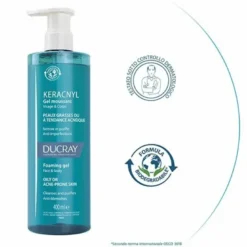 Ducray Keracnyl Gel Detergente Pelle Grassa e Acneica 400 ml