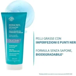 Ducray Keracnyl Gel Detergente Pelle Grassa e Acneica 200 ml