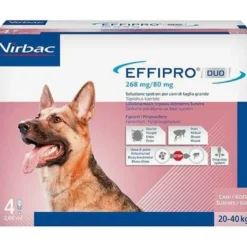 Effipro duo spot-on cani - 268 mg + 80 mg soluzione spot on per cani da 20 a 40 kg 4 pipette 2,68 ml