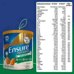 Ensure Advance Base Vegetale integratore alimentare con Proteine Vegetali gusto Mandorla 400g