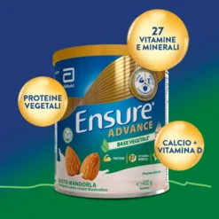 Ensure Advance Base Vegetale integratore alimentare con Proteine Vegetali gusto Mandorla 400g