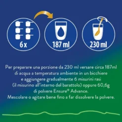 Ensure Advance Base Vegetale integratore alimentare con Proteine Vegetali gusto Mandorla 400g