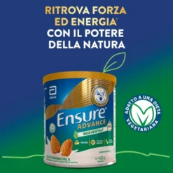 Ensure Advance Base Vegetale integratore alimentare con Proteine Vegetali gusto Mandorla 400g