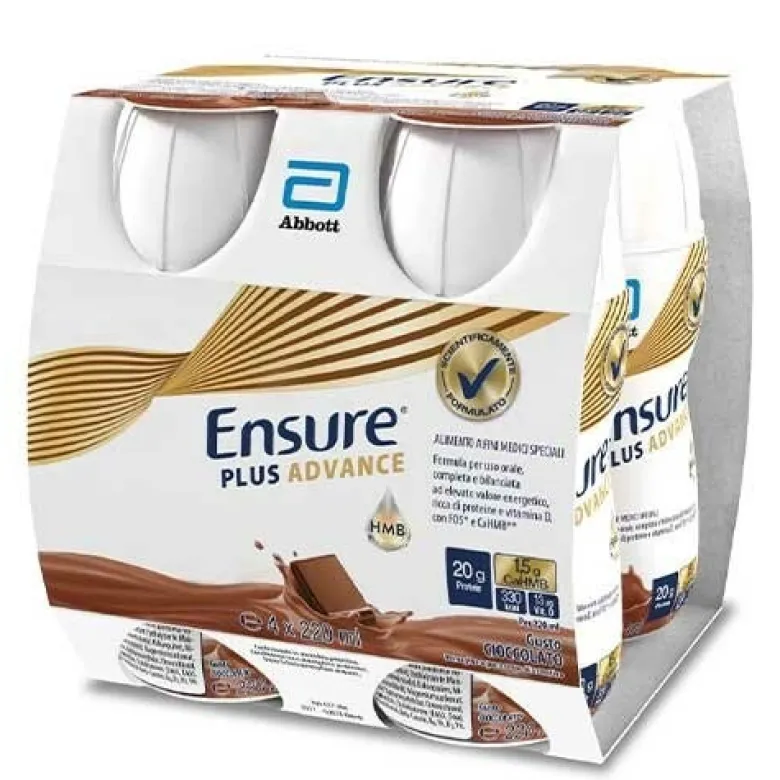 Ensure Plus Advance Integratore Gusto Cioccolato 4 x 220 ml