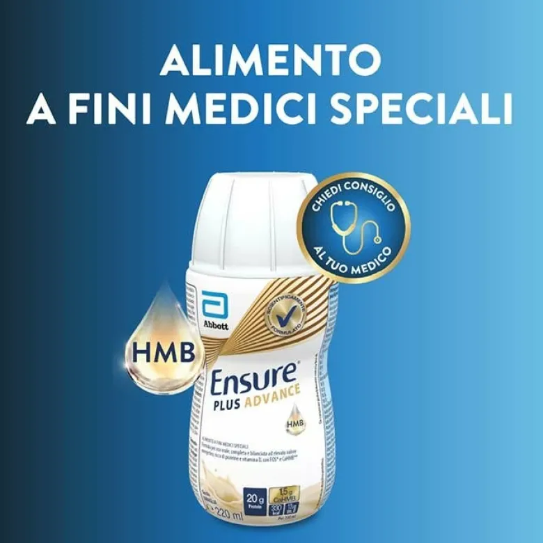 Ensure Plus Advance Integratore Iperproteico Vaniglia 4 x 220 ml