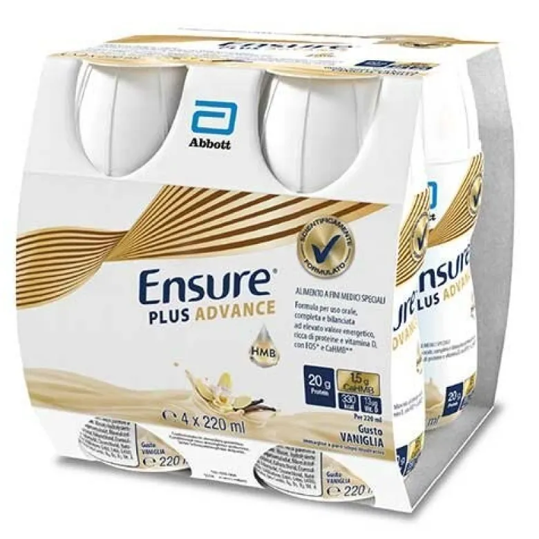 Ensure Plus Advance Integratore Iperproteico Vaniglia 4 x 220 ml