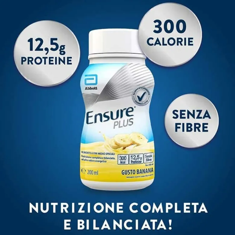 Ensure Plus Integratore Ipercalorico Gusto Banana 4 x 200 ml
