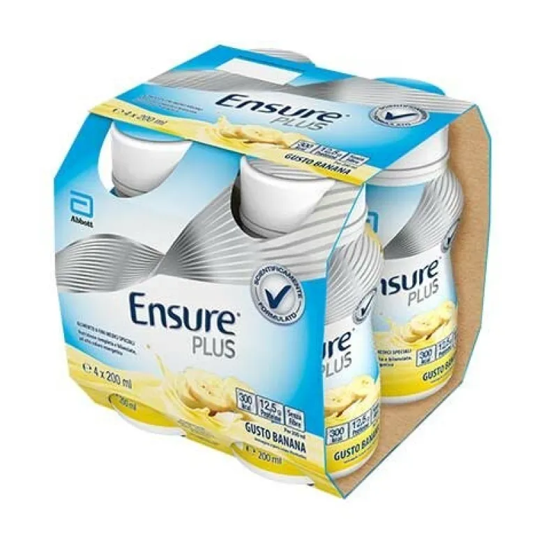 Ensure Plus Integratore Ipercalorico Gusto Banana 4 x 200 ml