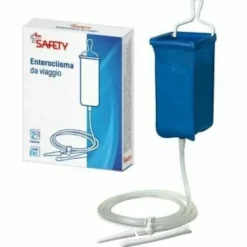 Enteroclisma da viaggio klister in gomma con cannula anale evaginale 2 litri