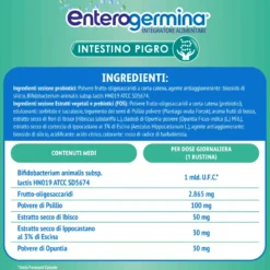 Enterogermina Intestino Pigro Fermenti Lattici Probiotici Prebiotici Integratore Regolarità Intestinale 20 Bustine