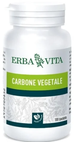 Erba Vita Carbone Vegetale Integratore Intestinale 100 Tavolette