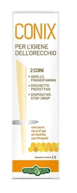 Erba Vita Conix Coni In Cera Per Pulizia Orecchie 2 Pezzi