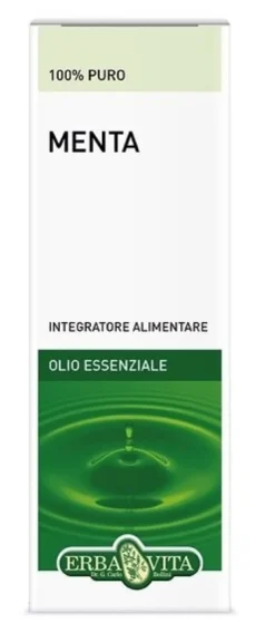 Erba Vita Olio Essenziale Menta Piperita Integratore Gas Intestinali 10 Ml