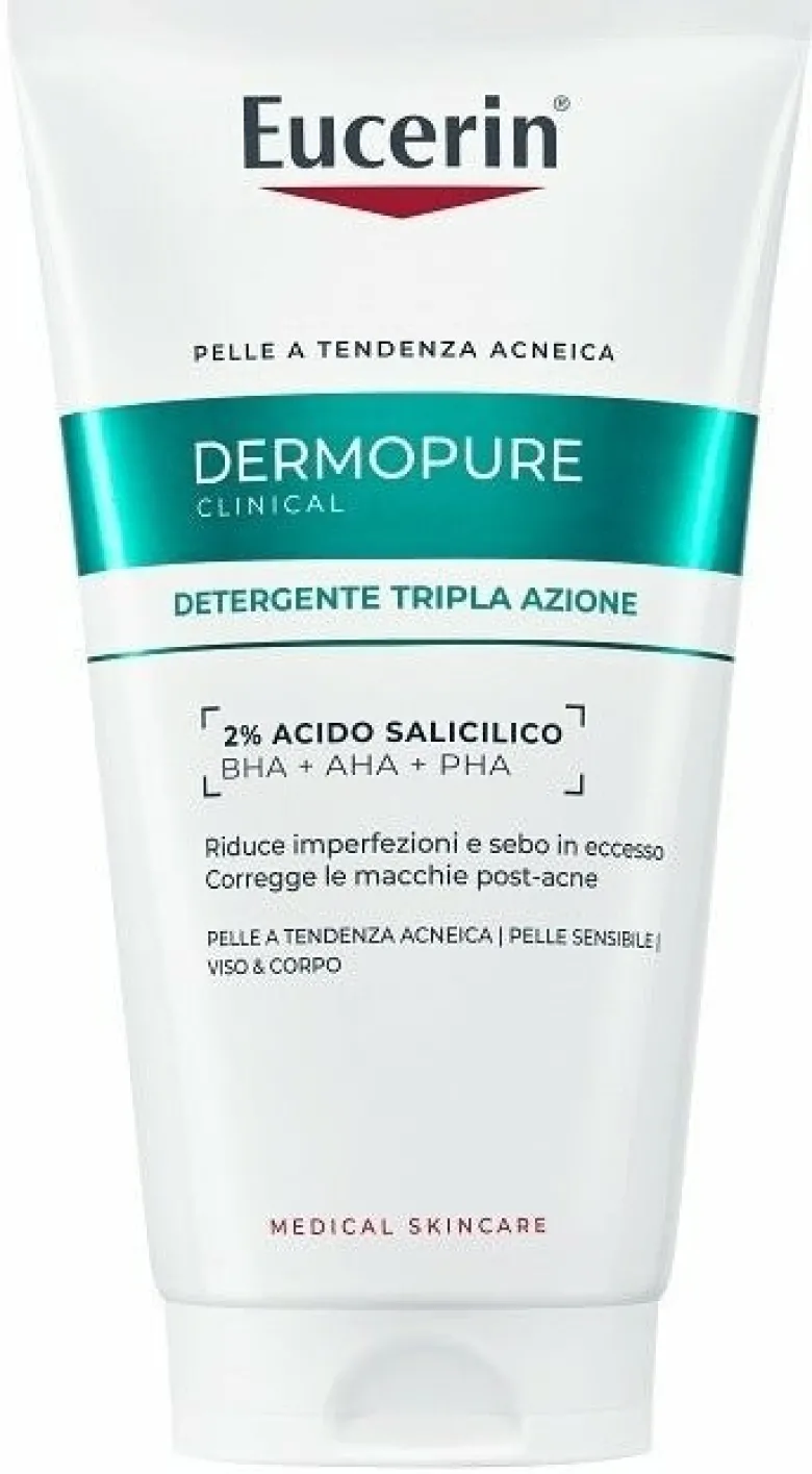 Eucerin dermopure clinical gel detergente tripla azione 150ml
