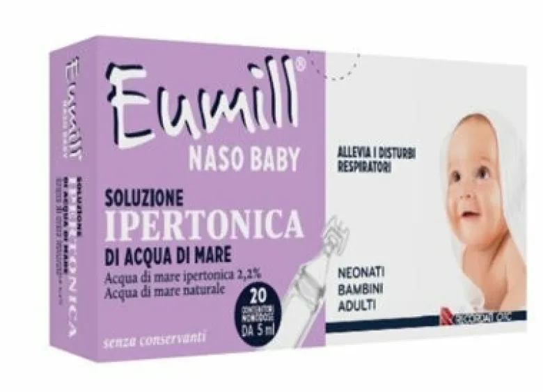 Eumill Naso Baby Soluzione Ipertonica di Acqua di Mare 20 Fiale