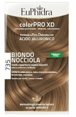 Euphidra colorpro xd 735 biondo nocciola gel colorante capelli in flacone + attivante + balsamo + guanti