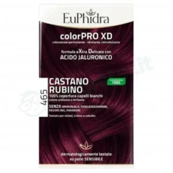 Euphidra colorpro xd 465 cast rubino gel colorante capelli in flacone + attivante + balsamo + guanti