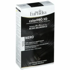 Euphidra colorpro xd 100 nero gel colorante capelli in flacone + attivante + balsamo + guanti