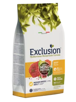 Exclusion Mediterraneo Monoprotein Noble Grain Manzo 12kg Cane
