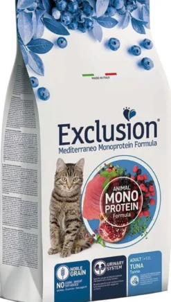 Exclusion mediterraneo monoprotein noble grain crocchette tonno gatti adulti sacco 1,5kg