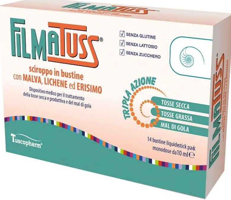 Filmatuss Sciroppo 14 Bustine Liquid Stick Pack da 10 ml