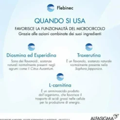 Flebinec Integratore Tono Venoso Drenaggio Linfatico 14 Bustine