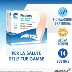 Flebinec Integratore Tono Venoso Drenaggio Linfatico 14 Bustine