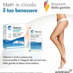 Flebinec Integratore Tono Venoso Drenaggio Linfatico 14 Bustine