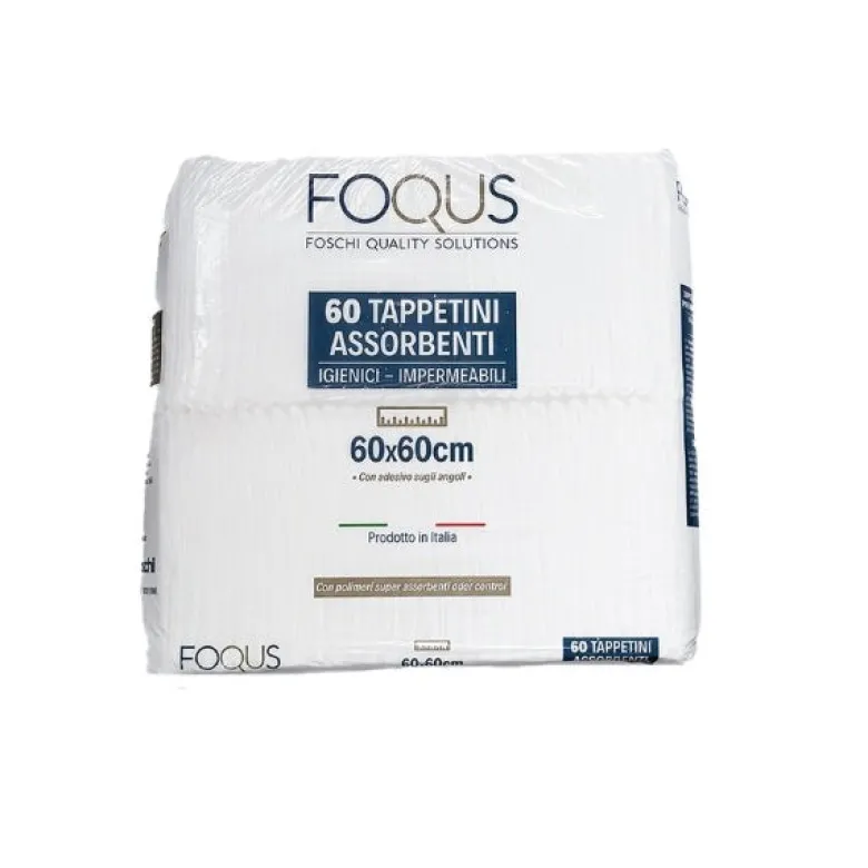 Foqus Tappetini Assorbenti 60x60cm Con Adesivi 60 Pezzi
