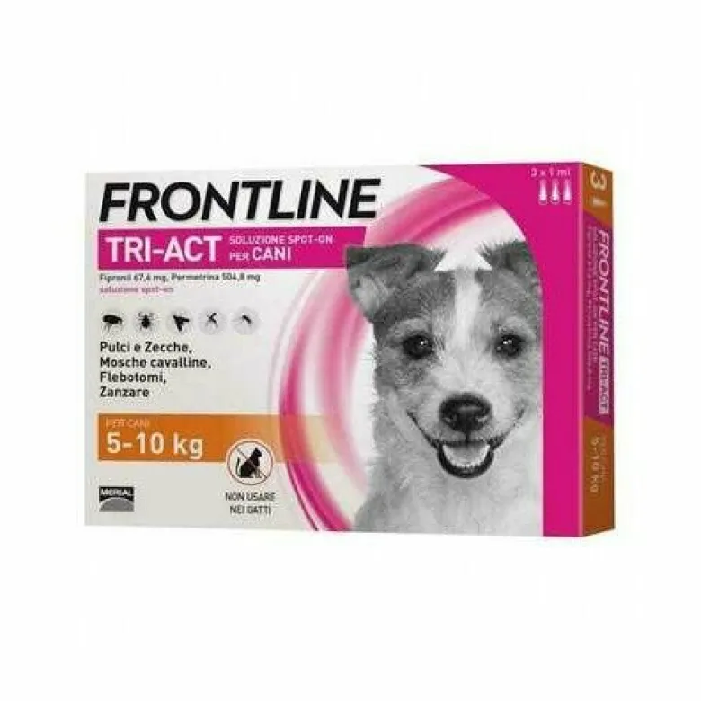 Frontline Tri-Act Spot-on 6 Pipette 1 ml Per Cani da 5 a 10 kg