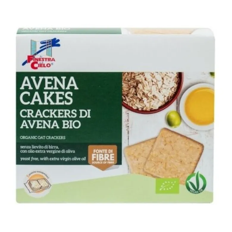 Fsc avenacakes crackers di avena bio vegan senza lievito dibirra con olio extravergine di oliva 250 g