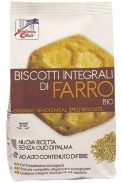 Fsc biscotti integrali di farro bioa ad alto contenuto di fibre con olio di girasole senza olio di palma 400 g