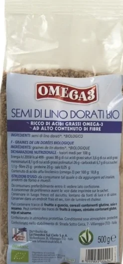 Fsc omega3 semi di lino dorati bio ad alto contenuto di fibra 500 g