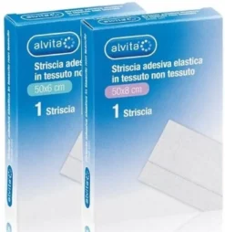 Garza alvita in tessuto non tessuto estensibile bianco 50x8cm