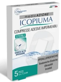 Garza compressa icopiuma medicata postoperatoria 5x7,5 cm 5pezzi