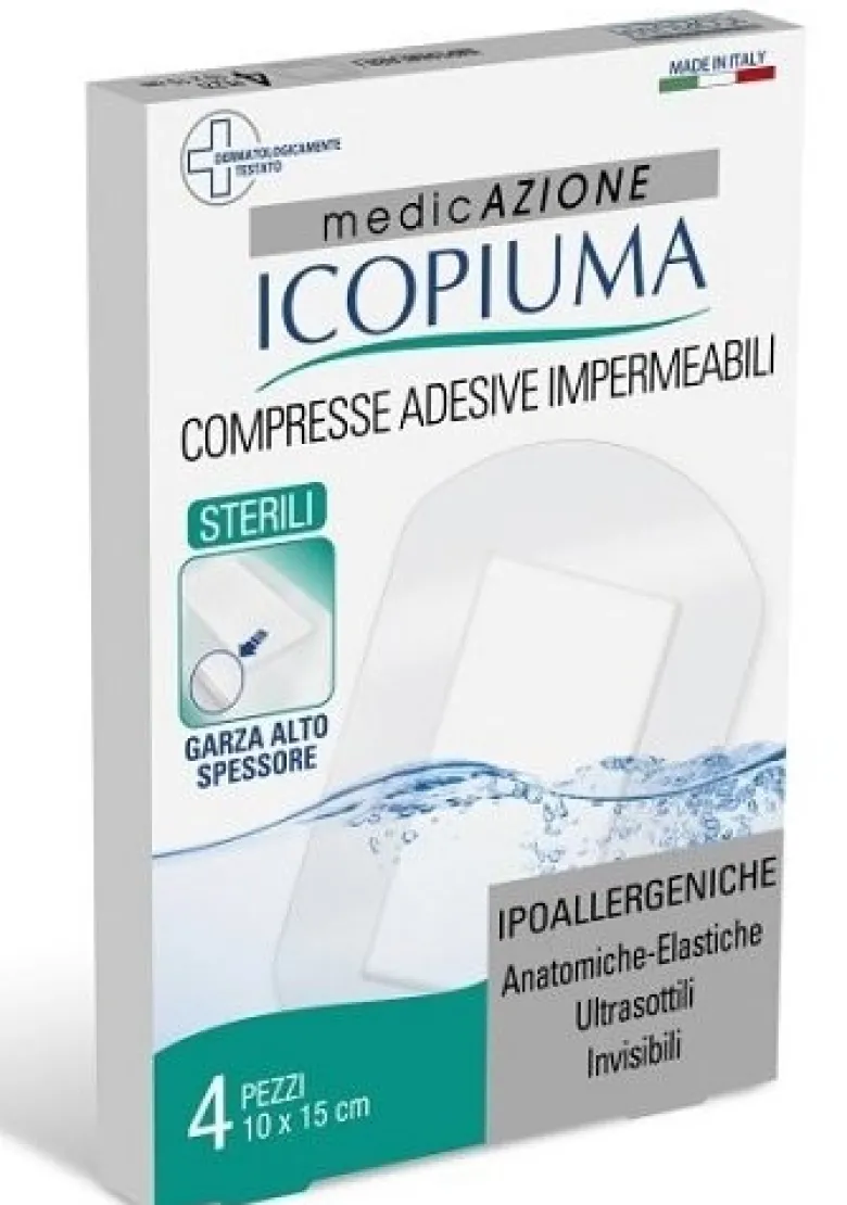 Garza compressa icopiuma medicata postoperatoria 10x15 cm 4pezzi