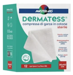 Garza Compressa Master-aid Dermatess Cotone 36x40cm 12 Pezzi
